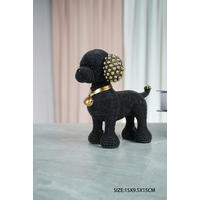 DEKOR ÁLLATFIGURA - fekete/aranyszínű, Basics, műanyag (15/95/15cm)