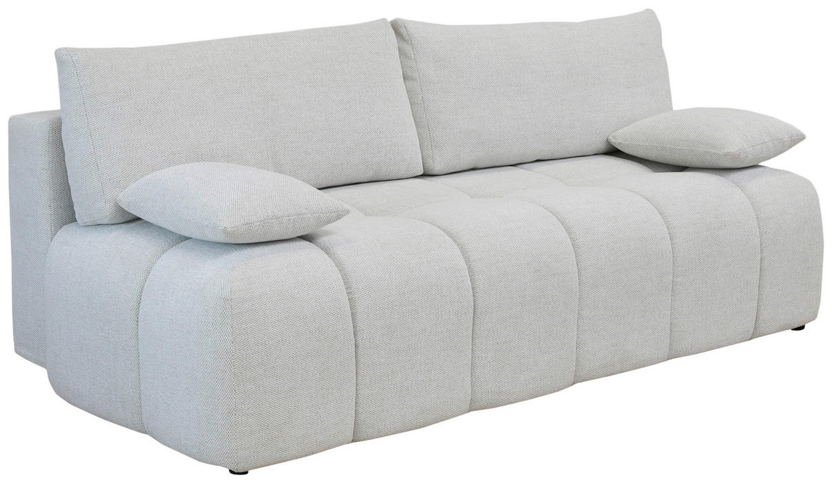 BOXSPRINGSOFA in Chenille Ecru  - Ecru/Schwarz, MODERN, Kunststoff/Textil (210/72/105cm) - Cantus