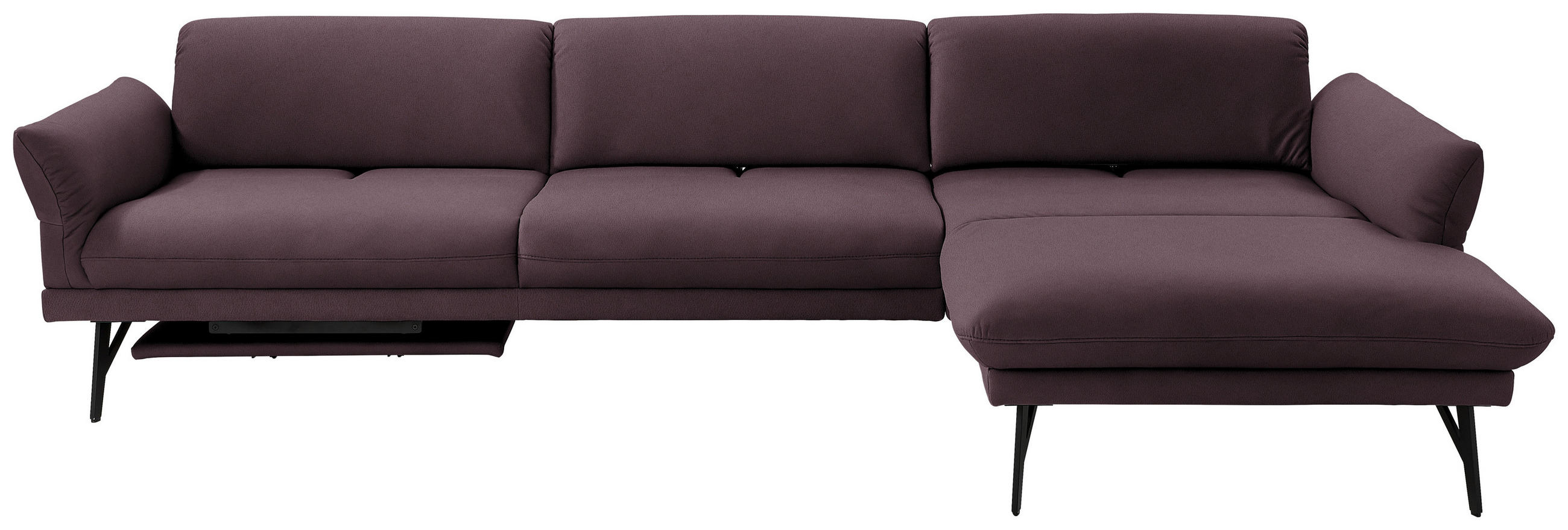 ECKSOFA in Echtleder Dunkelbraun  - Anthrazit/Dunkelbraun, Design, Leder/Metall (308/173cm) - Joop!