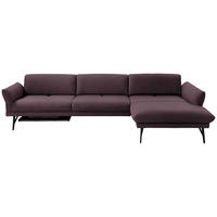 ECKSOFA in Echtleder Dunkelbraun  - Anthrazit/Dunkelbraun, Design, Leder/Metall (308/173cm) - Joop!