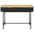 KONSOLENTISCH Schwarz, Eichefarben  - Eichefarben/Goldfarben, Trend, Holzwerkstoff/Metall (110/35/78cm) - Xora