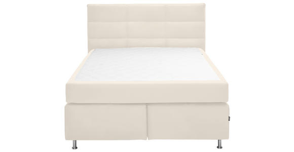 BOXSPRINGBETT 140/200 cm  in Creme  - Creme/Alufarben, KONVENTIONELL, Textil/Metall (140/200cm) - Dieter Knoll