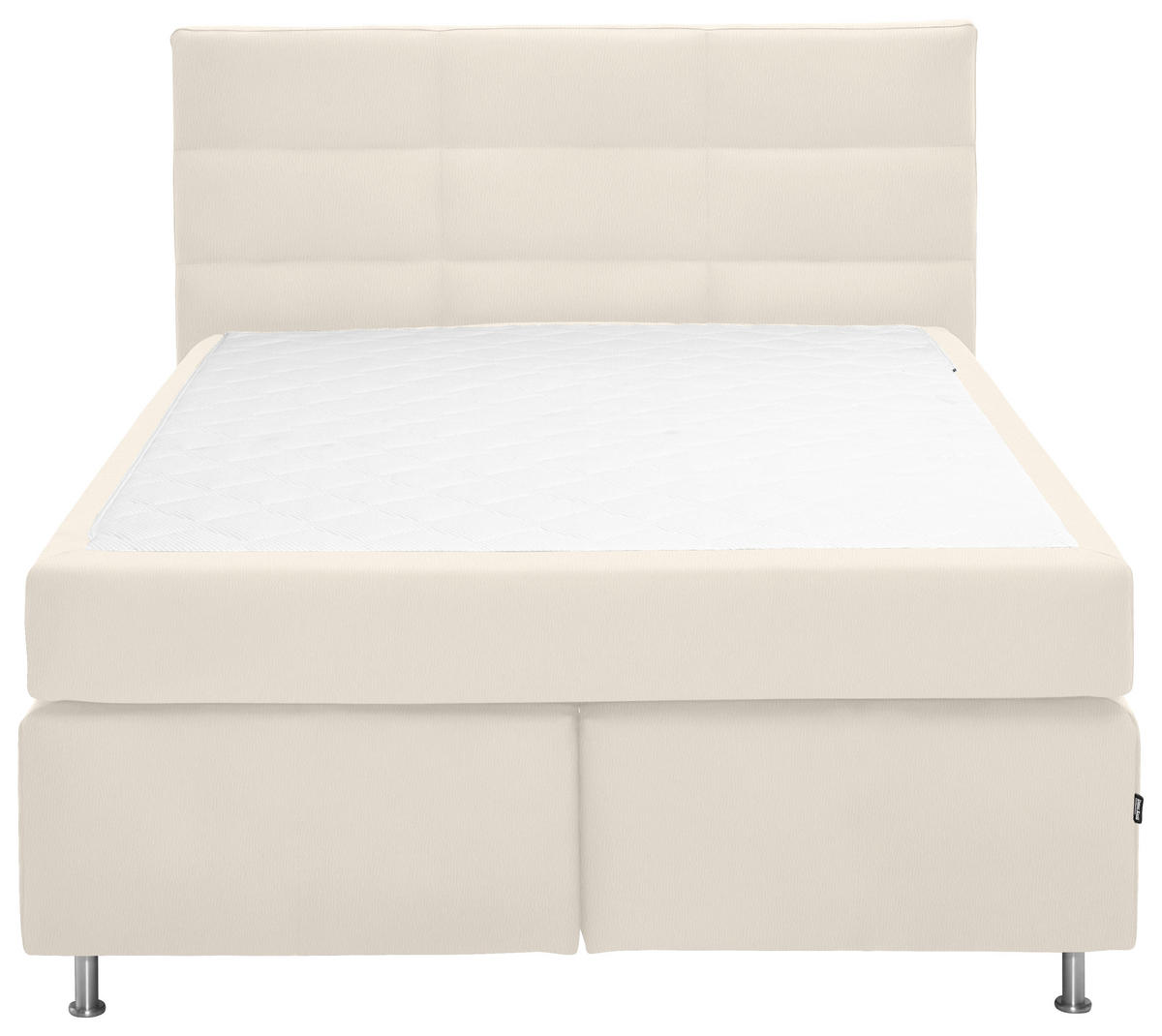BOXSPRINGBETT 140/200 cm  in Creme  - Creme/Alufarben, Konventionell, Textil/Metall (140/200cm) - Dieter Knoll