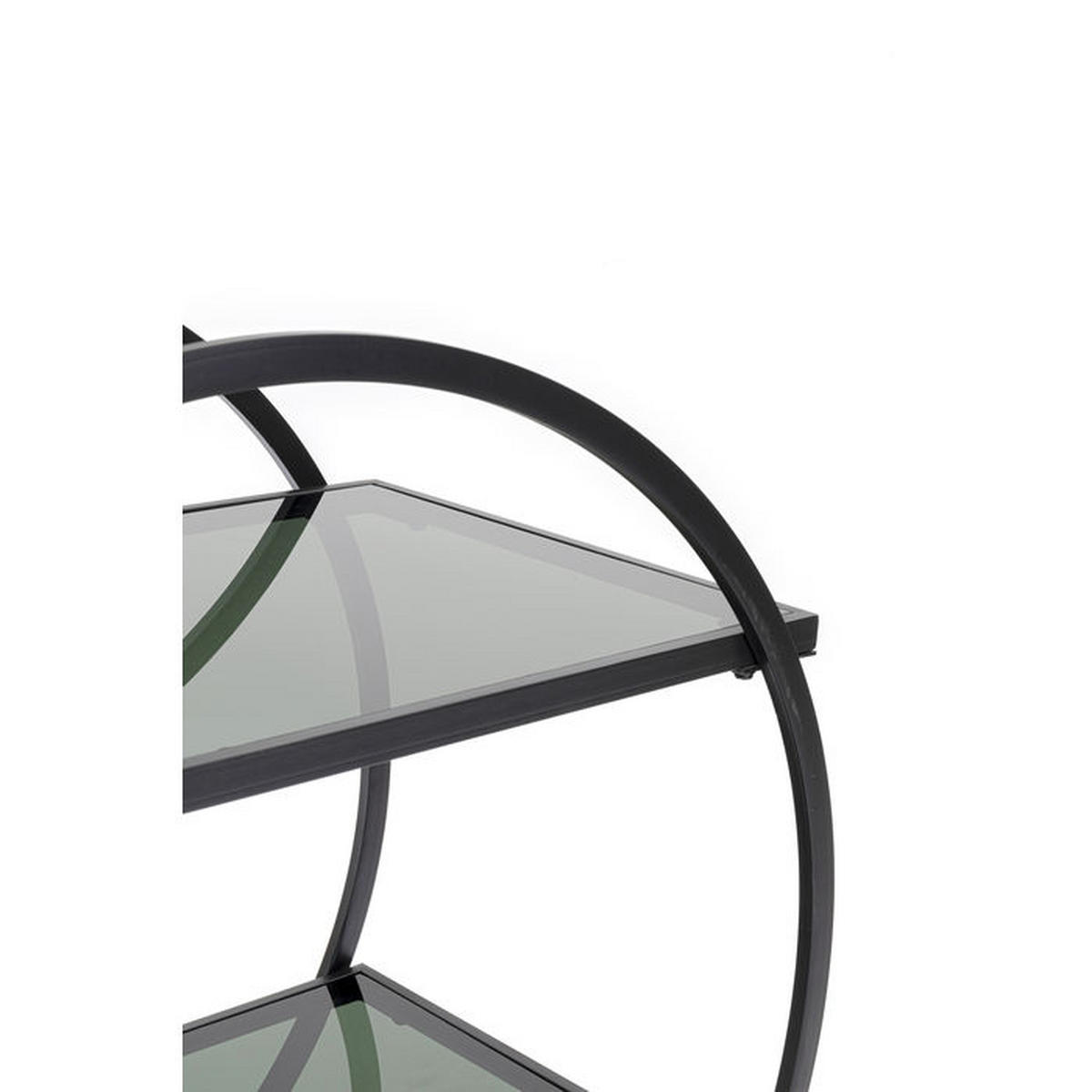 SERVIERWAGEN Schwarz  - Schwarz, Design, Glas/Metall (74/40/85cm) - Kare-Design
