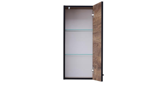 OBERSCHRANK 30/70/20 cm  - Eichefarben/Schwarz, KONVENTIONELL, Glas/Holzwerkstoff (30/70/20cm) - Xora