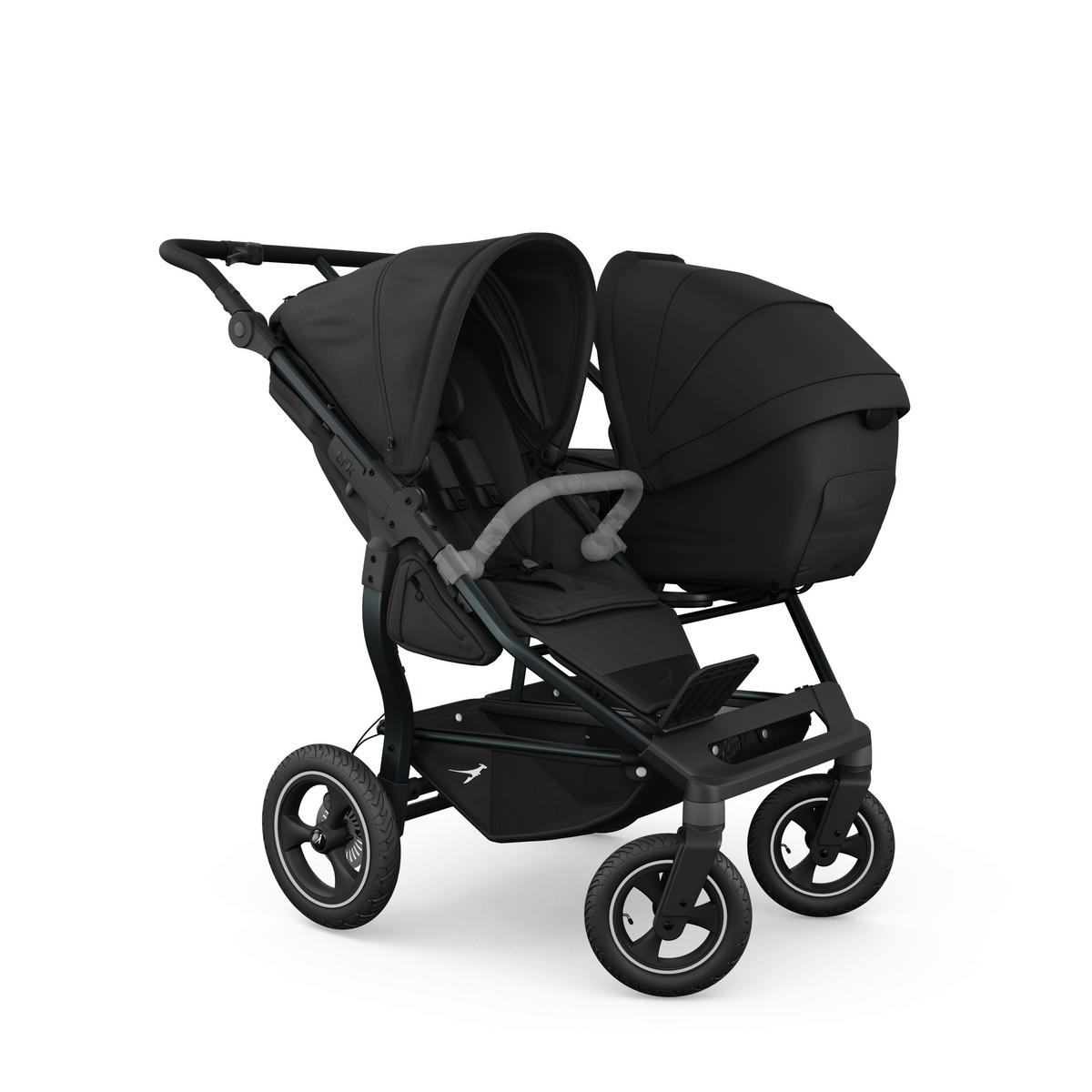 GESCHWISTERWAGEN Duo 2-in-1 Kombi  - Anthrazit/Schwarz, Basics, Textil/Metall (79/111/111cm) - TFK