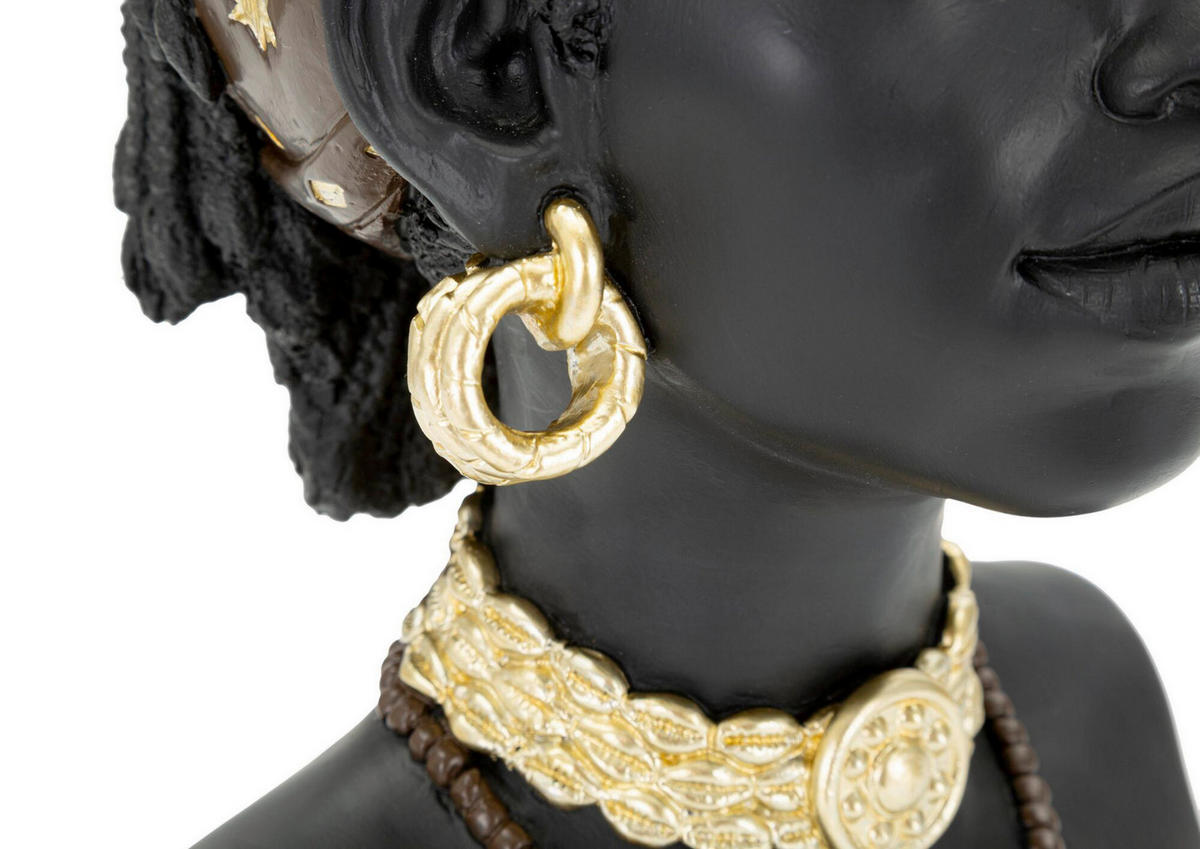 SKULPTUR - Goldfarben/Schwarz, Basics, Kunststoff (19/30/18.5cm)