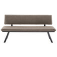SITZBANK 180/86,5/60 cm in Schwarz, Hellbraun - Hellbraun/Schwarz, Design, Textil/Metall (180/86,5/60cm) - Cantus