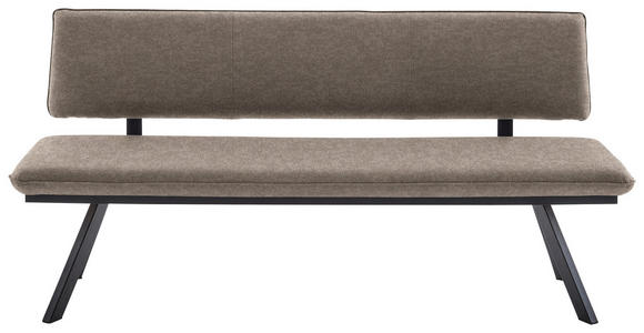 SITZBANK 180/86,5/60 cm in Schwarz, Hellbraun - Hellbraun/Schwarz, Design, Textil/Metall (180/86,5/60cm) - Cantus