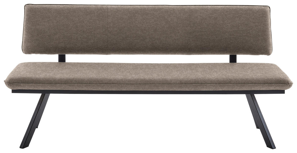 SITZBANK 180/86,5/60 cm  in Schwarz, Hellbraun  - Hellbraun/Schwarz, Design, Textil/Metall (180/86,5/60cm) - Cantus
