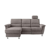 ECKSOFA in Chenille Graubraun  - Chromfarben/Graubraun, Modern, Textil/Metall (165/231cm) - Livetastic
