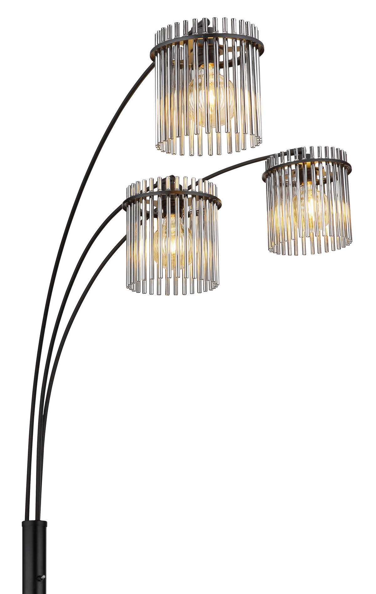 STEHLEUCHTE GORLEY 100/160/180 cm   - Schwarz/Grau, Basics, Glas/Kunststoff (100/160/180cm) - Globo