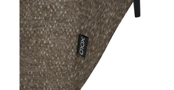 ECKSOFA in Chenille Hellbraun 205/280 cm - Hellbraun/Schwarz, Design, Textil/Metall (205/280cm) - Xora