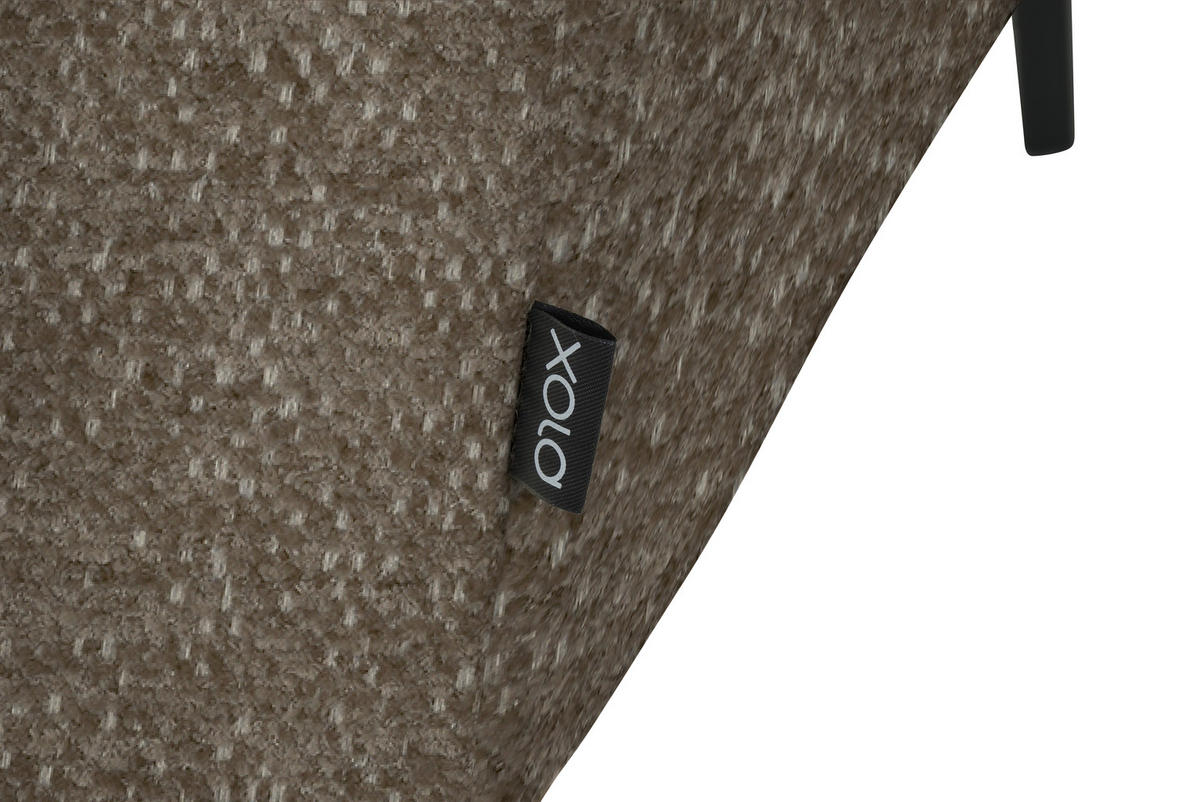 ECKSOFA in Chenille Hellbraun  205/280 cm  - Hellbraun/Schwarz, Design, Textil/Metall (205/280cm) - Xora