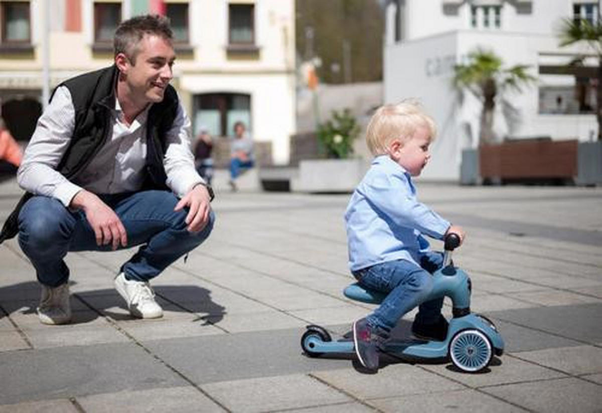 LAUFRAD/KINDERSCOOTER 2in1 - Blau, Trend, Kunststoff/Metall (24/37/55cm) - Scoot and Ride