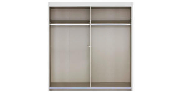 SCHWEBETÜRENSCHRANK 201/197/65 cm 2-türig  - Weiß, Basics, Glas/Holzwerkstoff (201/197/65cm) - Cantus