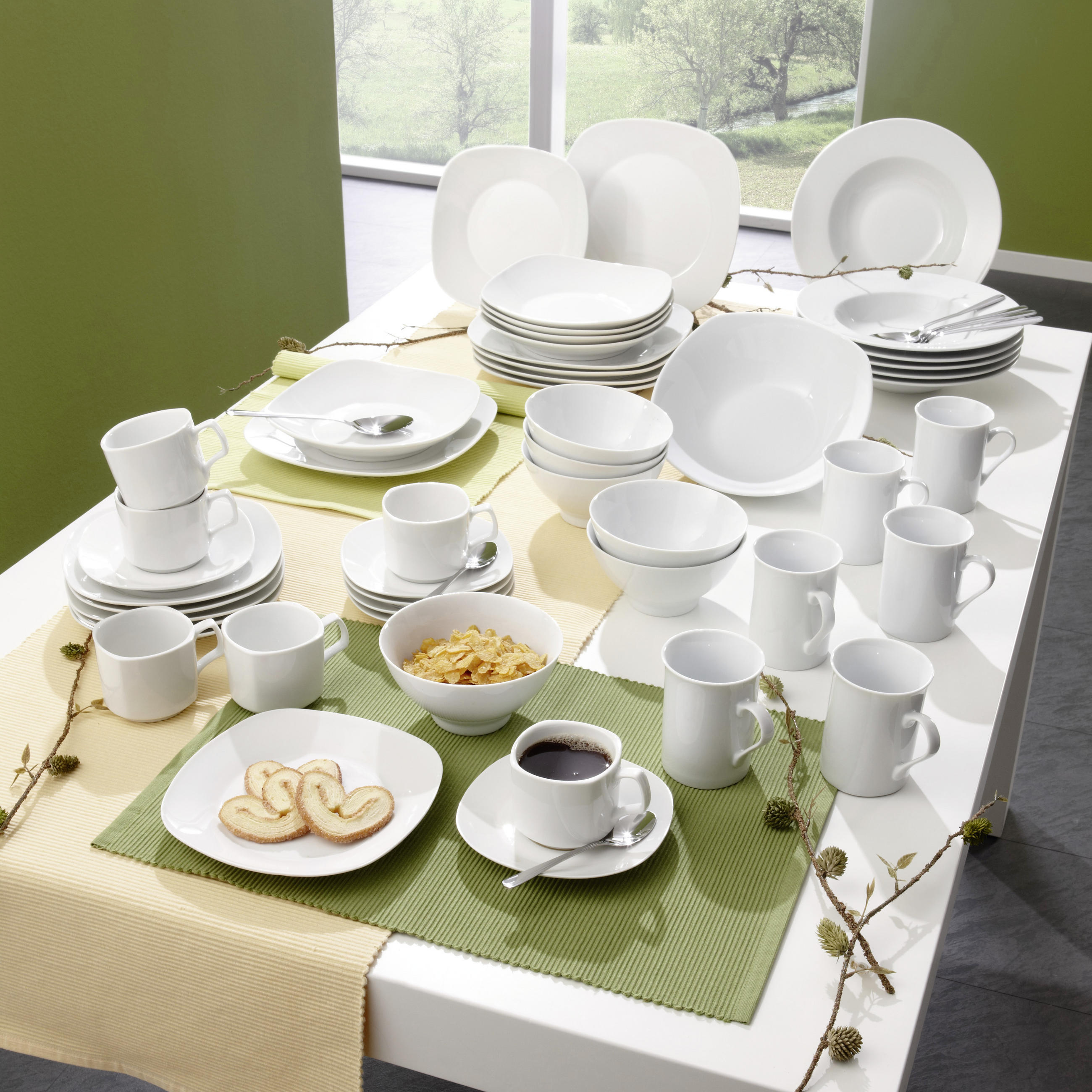 ŠÁLEK A PODŠÁLEK NA KÁVU porcelán - bílá, Basics, keramika - Boxxx