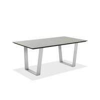 GARTENTISCH Kunststoff Edelstahlfarben, Grau rechteckig  - Edelstahlfarben/Grau, Design, Kunststoff/Metall (220/95/76cm)