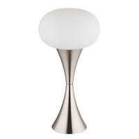 STOLNÍ LAMPA, E14, 18/36,9 cm  - černá/opál, Design, kov/plast (18/36,9cm) - Globo