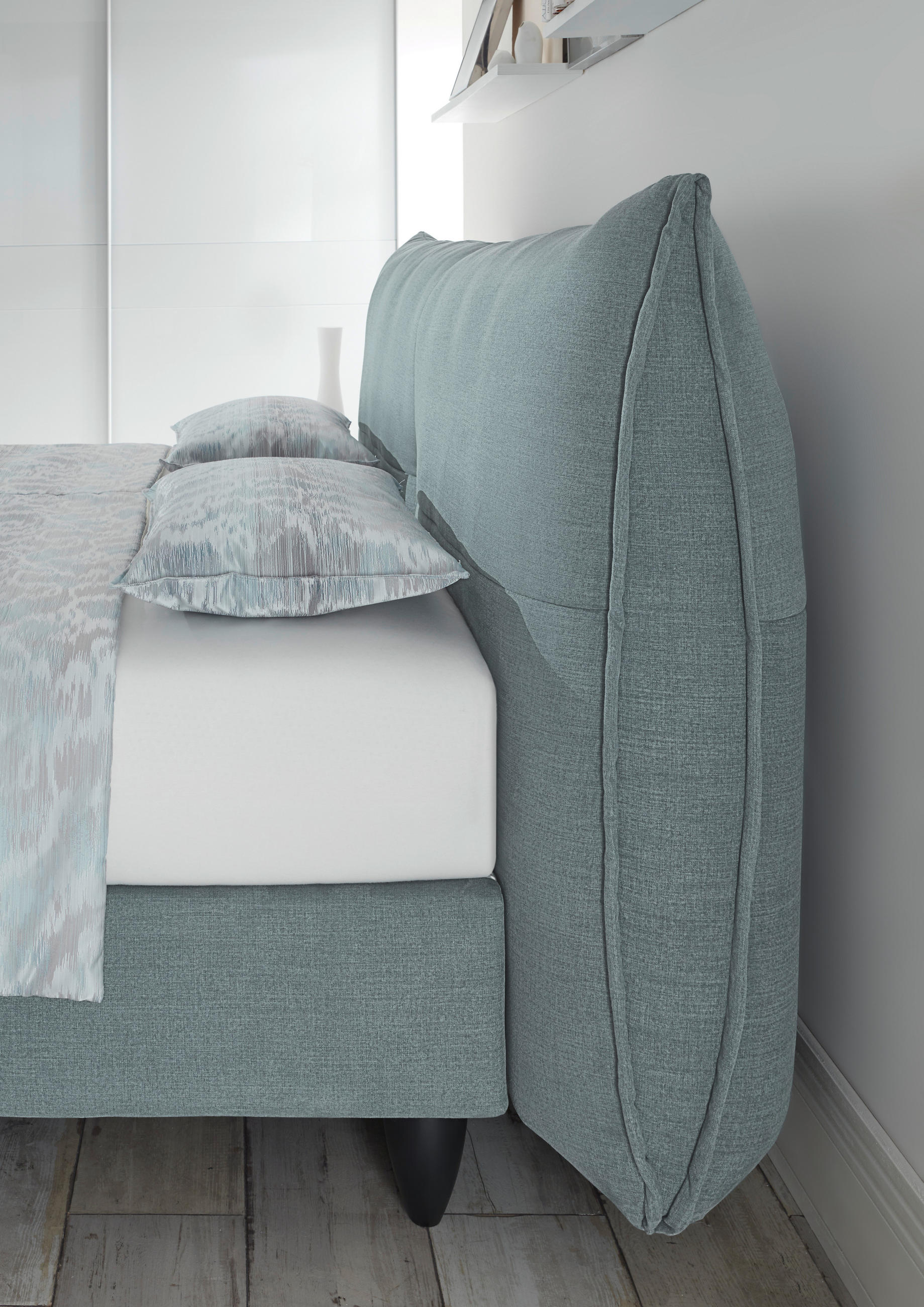 BOXSPRINGBETT 180/200 cm  in Grau  - Alufarben/Schwarz, Design, Kunststoff/Textil (180/200cm) - RUF Betten