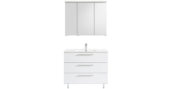 BADEZIMMER in 100 cm - Weiß, Design, Glas/Holzwerkstoff (100cm) - Novel