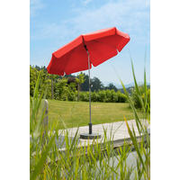 SONNENSCHIRM 200 cm Rot  - Silberfarben/Rot, Basics, Textil/Metall (200/220/200cm) - Schneider