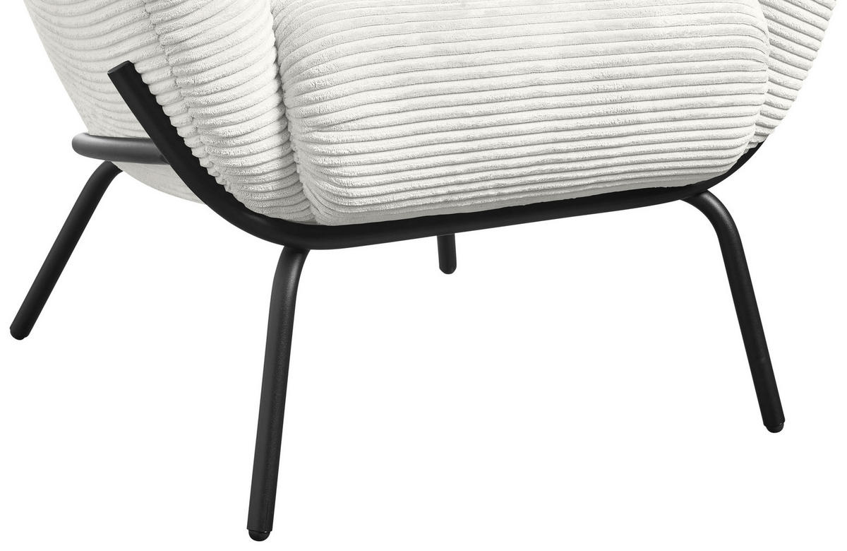 COCKTAILSESSEL Cord Weiss  - Weiss, Design, Textil (79/71/74cm) - Lomoco