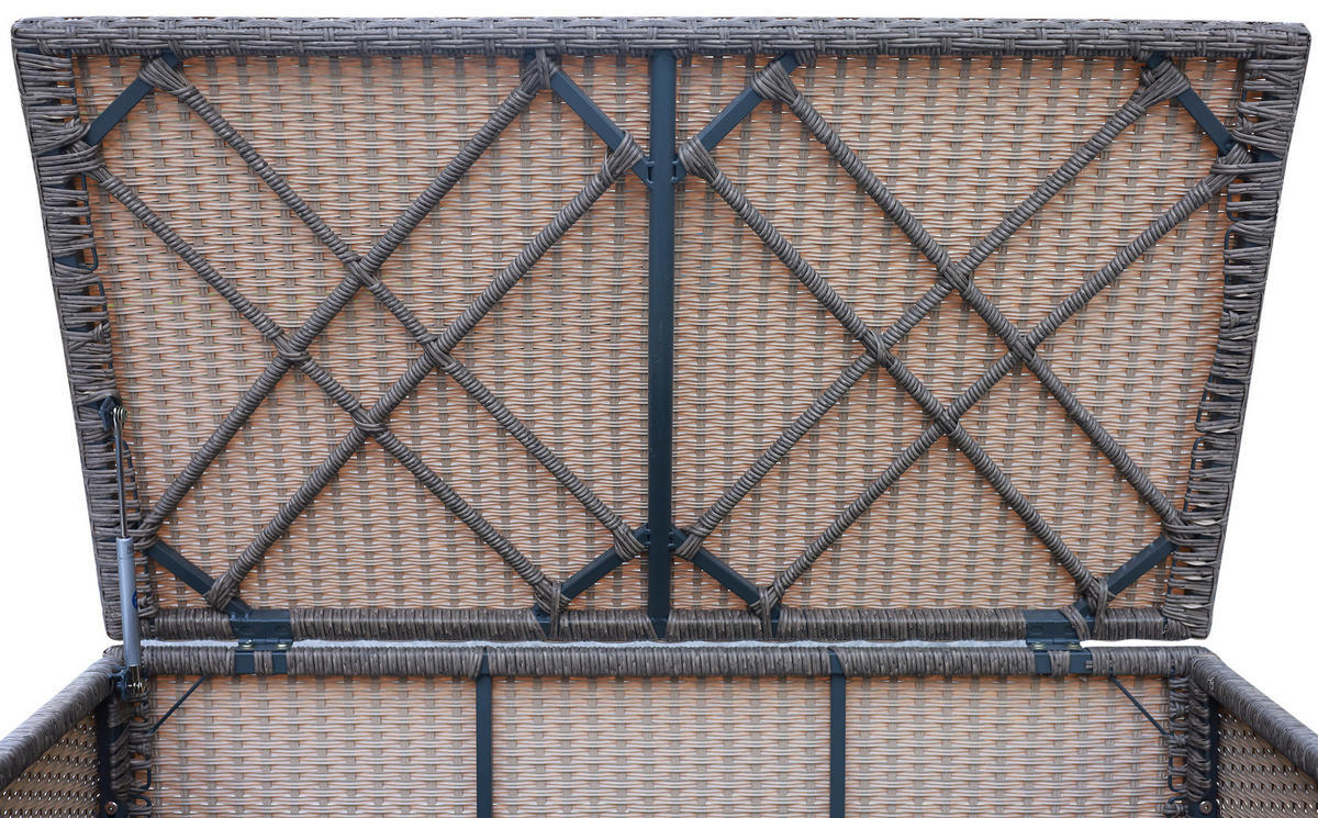 LOUNGE GARNITURA   drvo, metal, plastika, tekstil  siva, boje bagrema, tamno siva    - siva/boje bagrema, Moderno, drvo/metal (113/72/62,5cm) - Ambia Garden