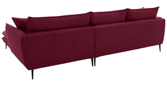 ECKSOFA  in Webstoff Bordeaux  304/196 cm  - Bordeaux/Schwarz, KONVENTIONELL, Textil/Metall (304/196cm) - Hom`in