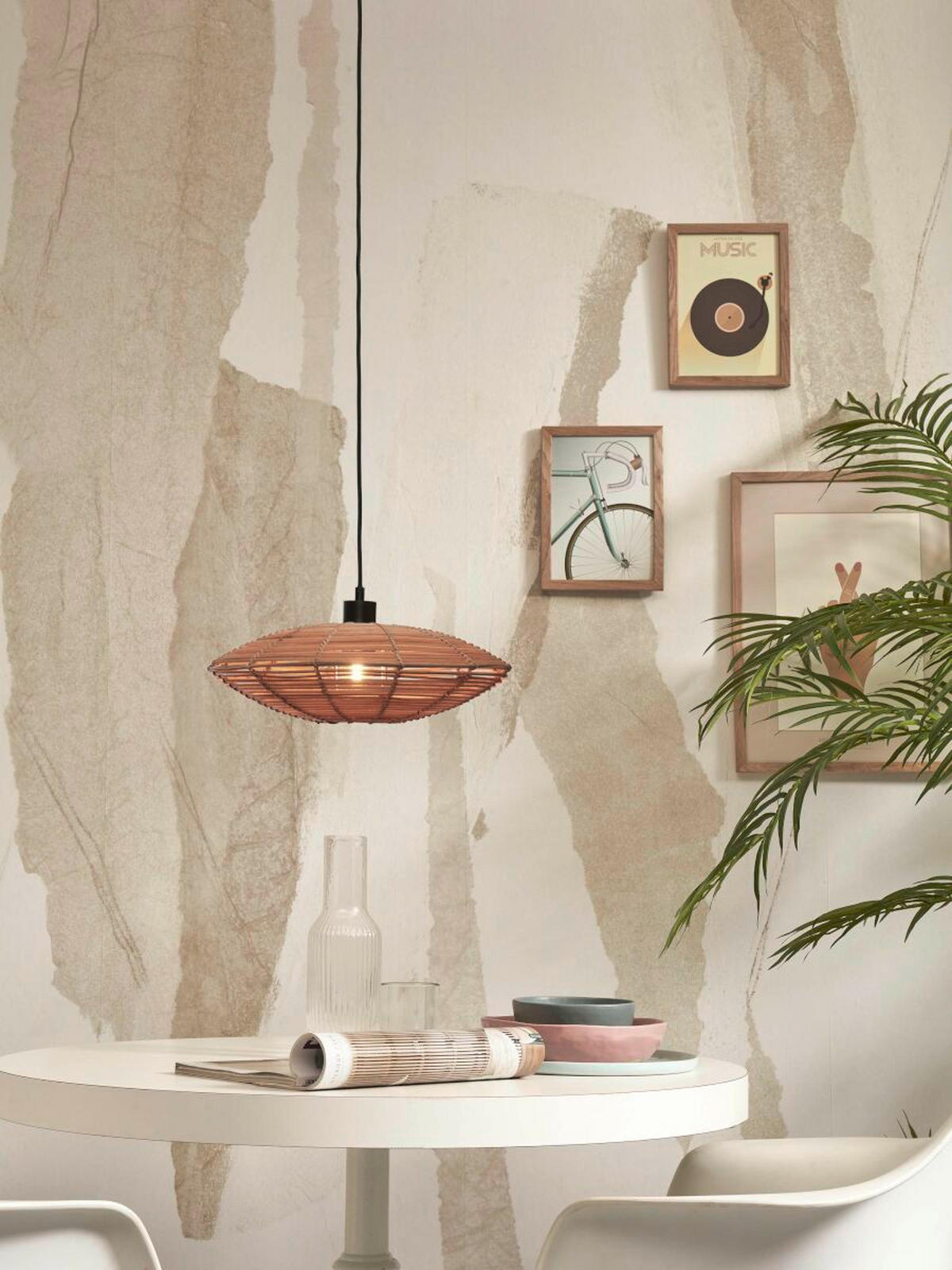 HÄNGELEUCHTE 40/40/10 cm  - Naturfarben, Trend, Holz (40/40/10cm) - Good & Mojo