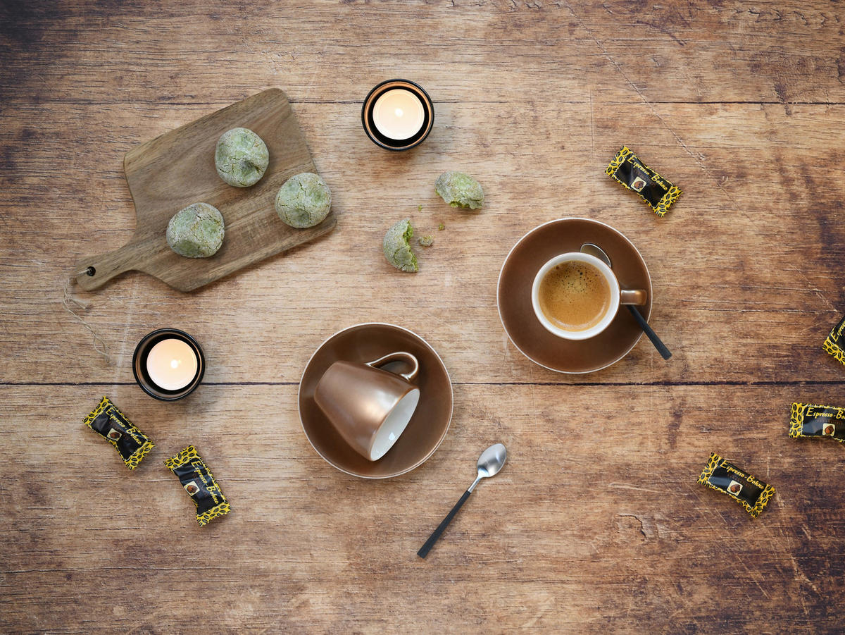 TASSENSET Golden Day white 4-teilig  - Goldfarben/Weiß, Basics, Keramik - Creatable