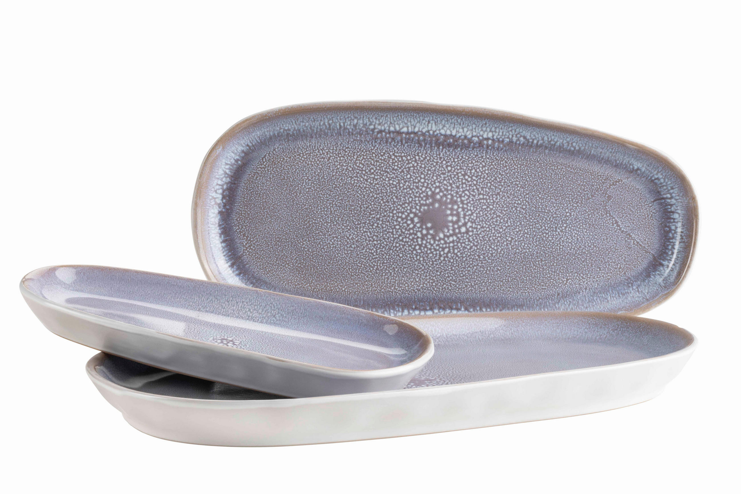 SERVIERPLATTEN-SET ELEA  - Flieder, Basics, Keramik - Mäser