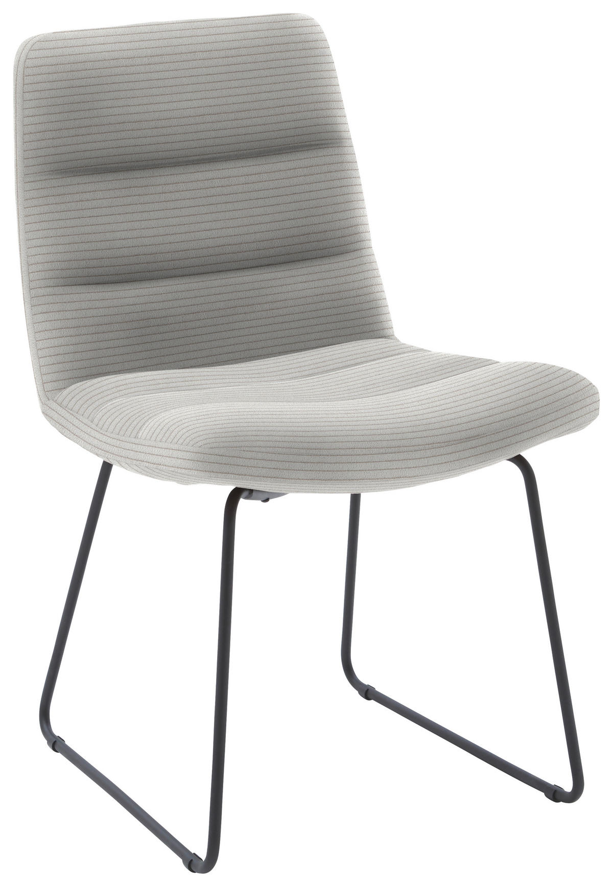 STUHL  in Cord Textil  - Greige/Schwarz, Design, Textil/Metall (52/88/66cm) - Dieter Knoll