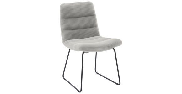 STUHL  in Cord Textil  - Greige/Schwarz, Design, Textil/Metall (52/88/66cm) - Dieter Knoll