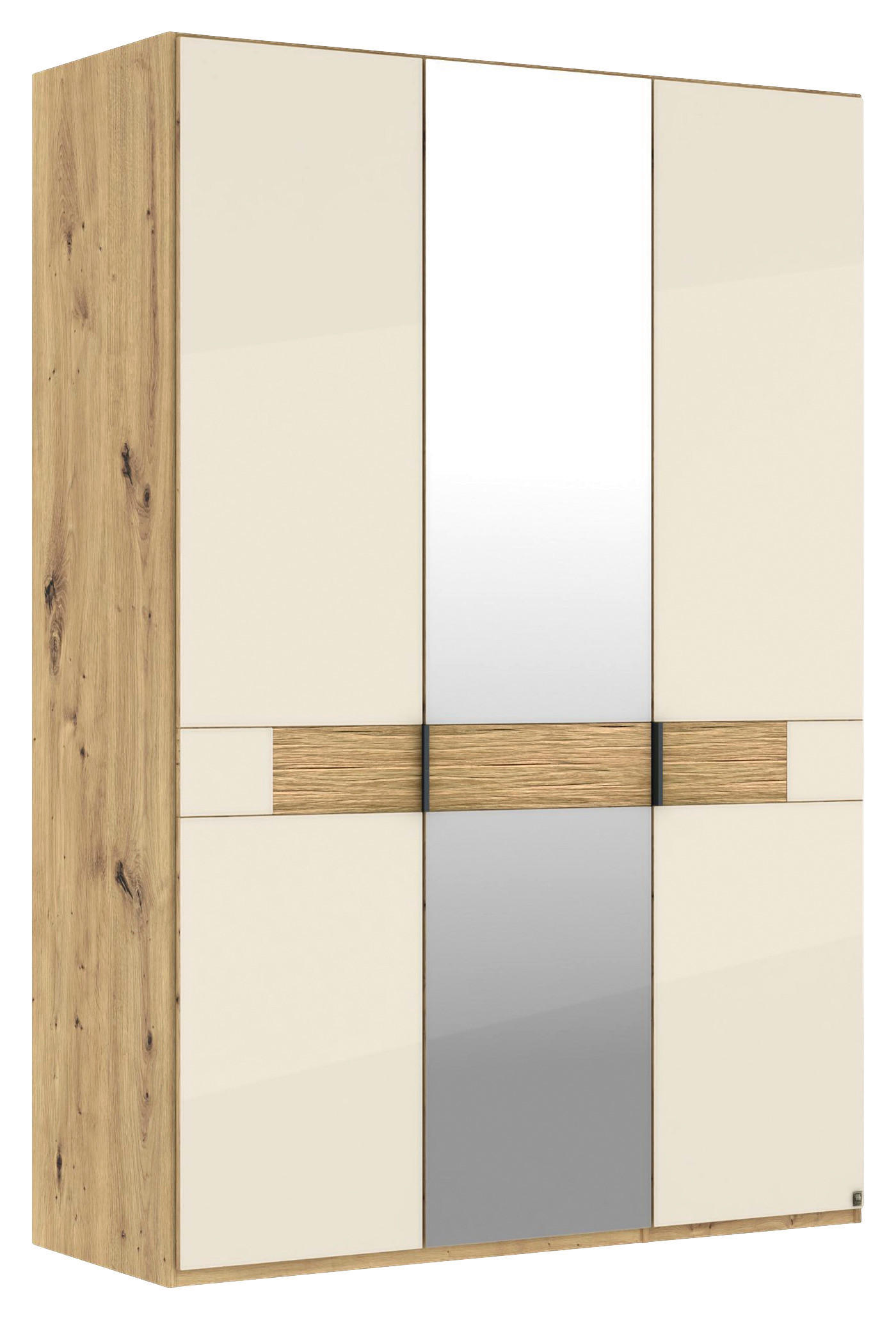 DREHTÜRENSCHRANK 150/216/58 cm,  in Eichefarben, Champagner, 3 Tür(en)  - Schieferfarben/Champagner, Design, Glas/Holz (150/216/58cm) - Musterring