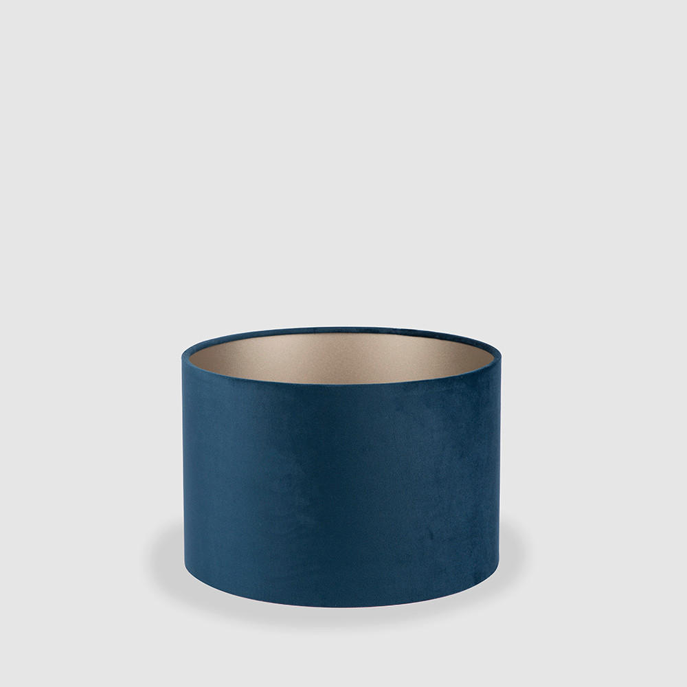 LEUCHTENSCHIRM Velour 30/24 cm   - Dunkelblau, Basics, Textil/Metall (30/24cm)