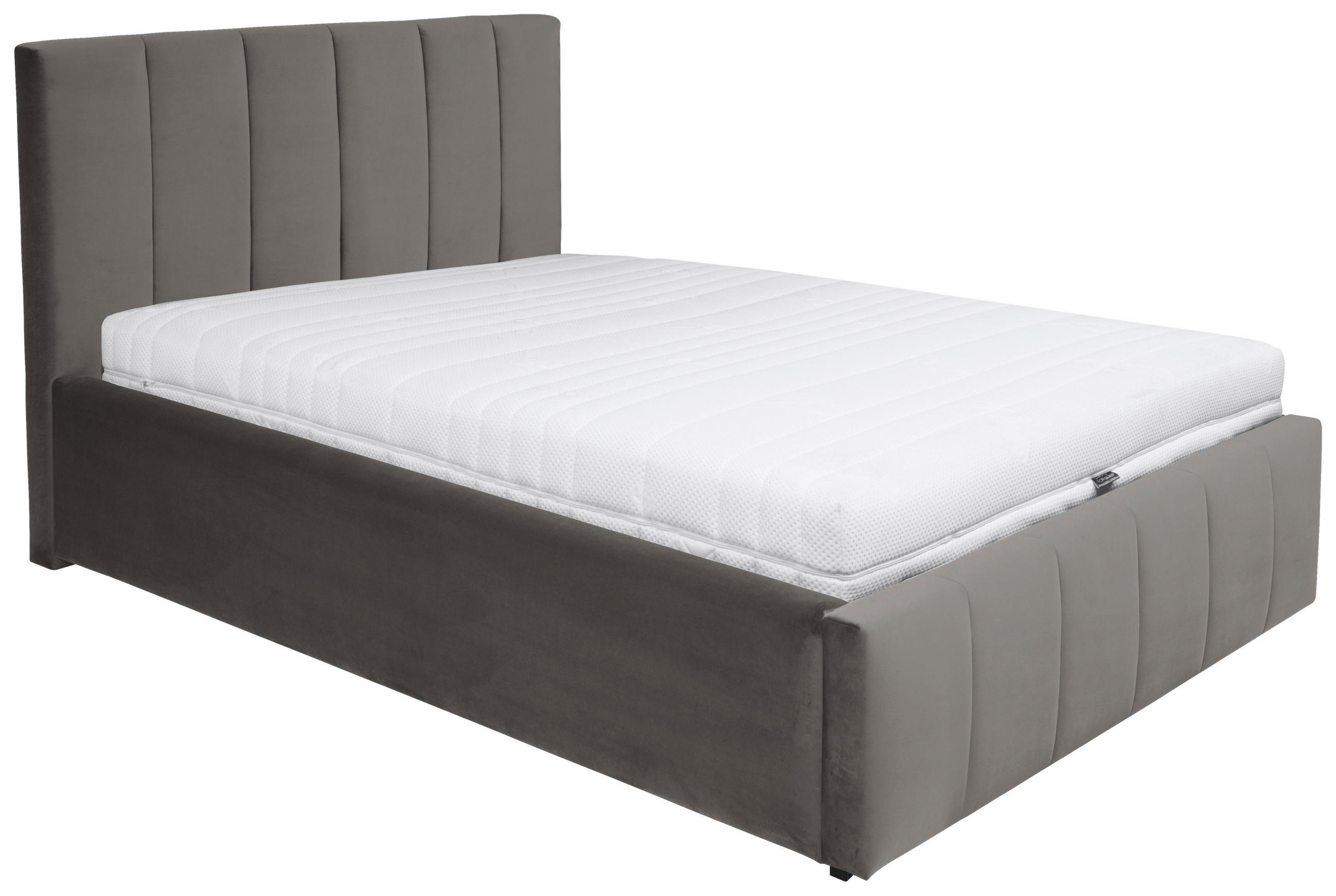 POLSTERBETT Lattenrost, Bettkasten 140/200 cm  in Grau  - Chromfarben/Kernbuche, MODERN, Holz/Textil (140/200cm) - MID.YOU