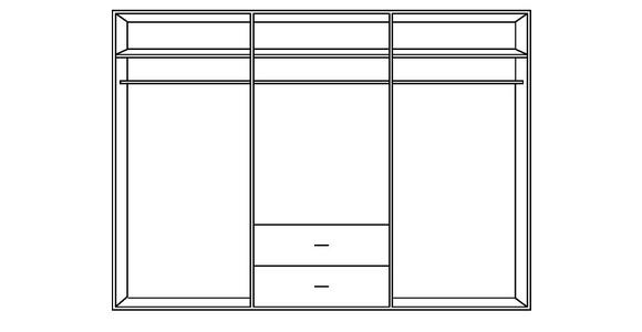 DREHTÜRENSCHRANK 300/216/58 cm 6-türig  - Schieferfarben/Eichefarben, KONVENTIONELL, Holzwerkstoff/Metall (300/216/58cm) - Voleo