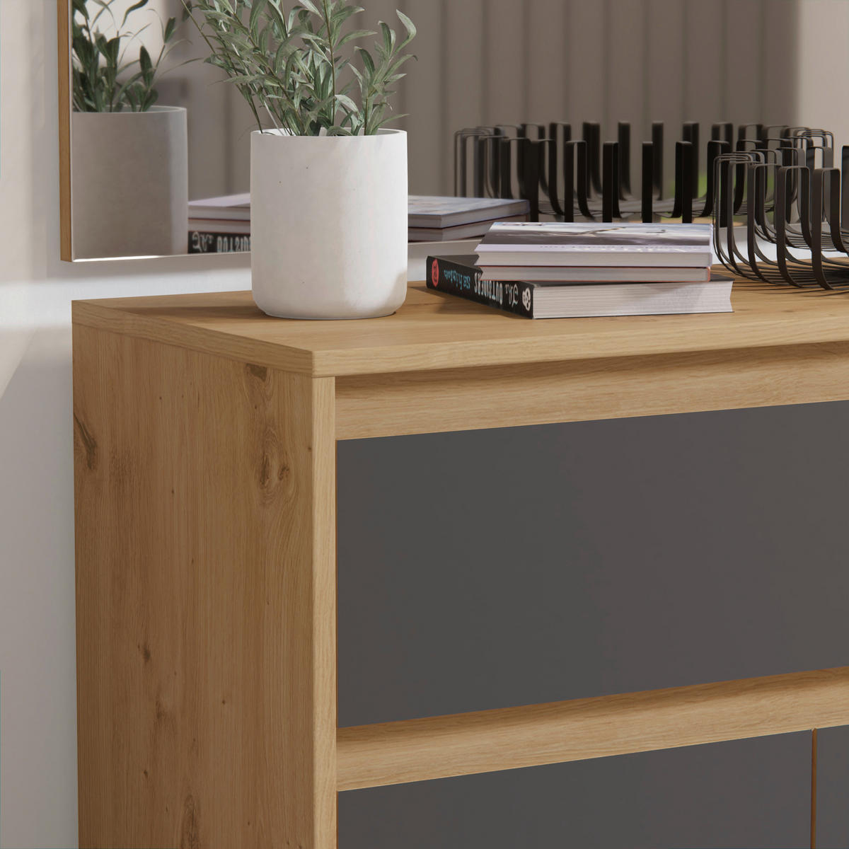 GARDEROBENSCHRANK  in 54/190/35 cm  - Eiche Artisan/Grau, MODERN, Holzwerkstoff (54/190/35cm) - MID.YOU