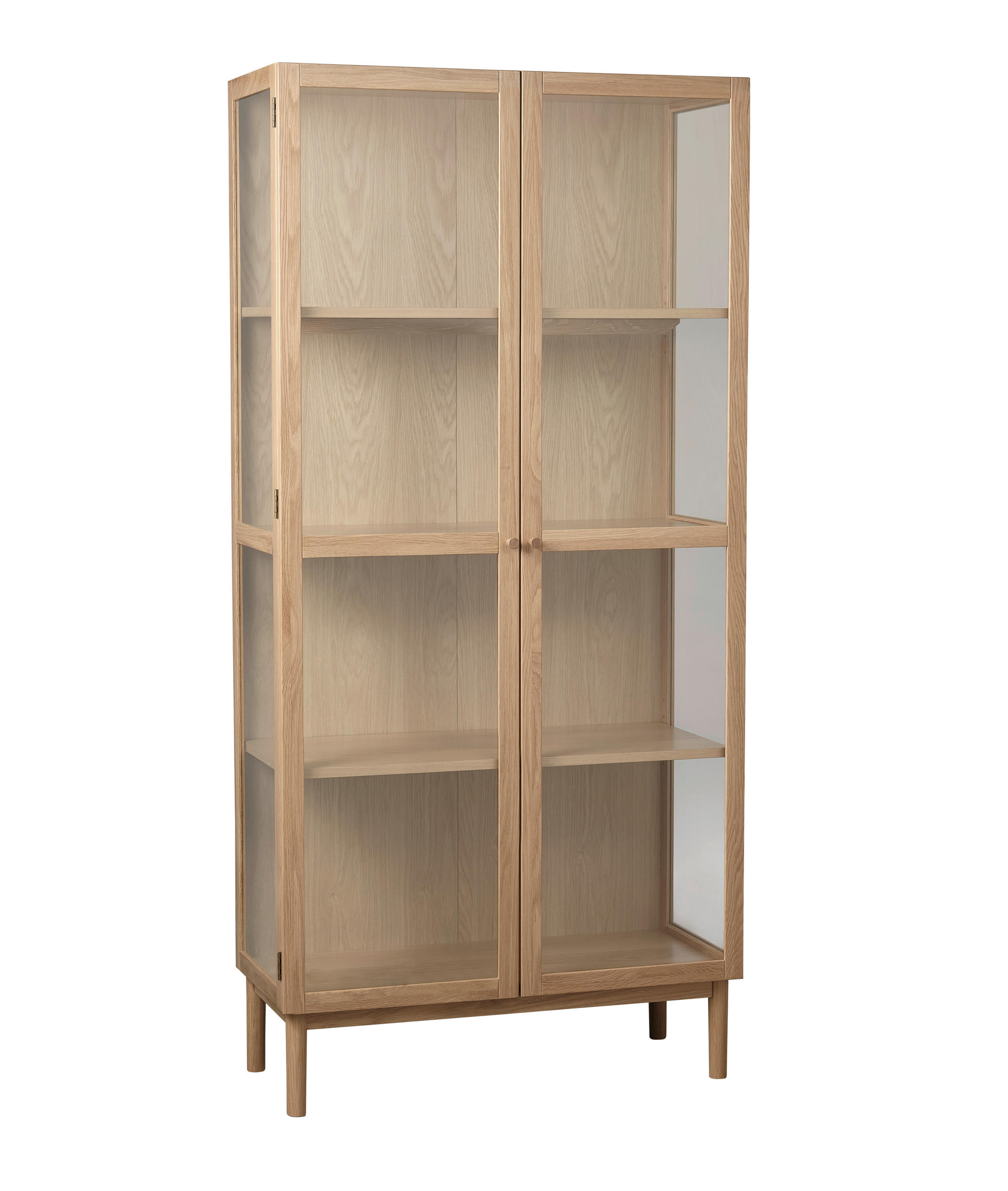 VITRINE  in massiv, teilmassiv Eiche Eichefarben - Eichefarben, Basics, Glas/Holz (90/190/40cm) - Boxxx