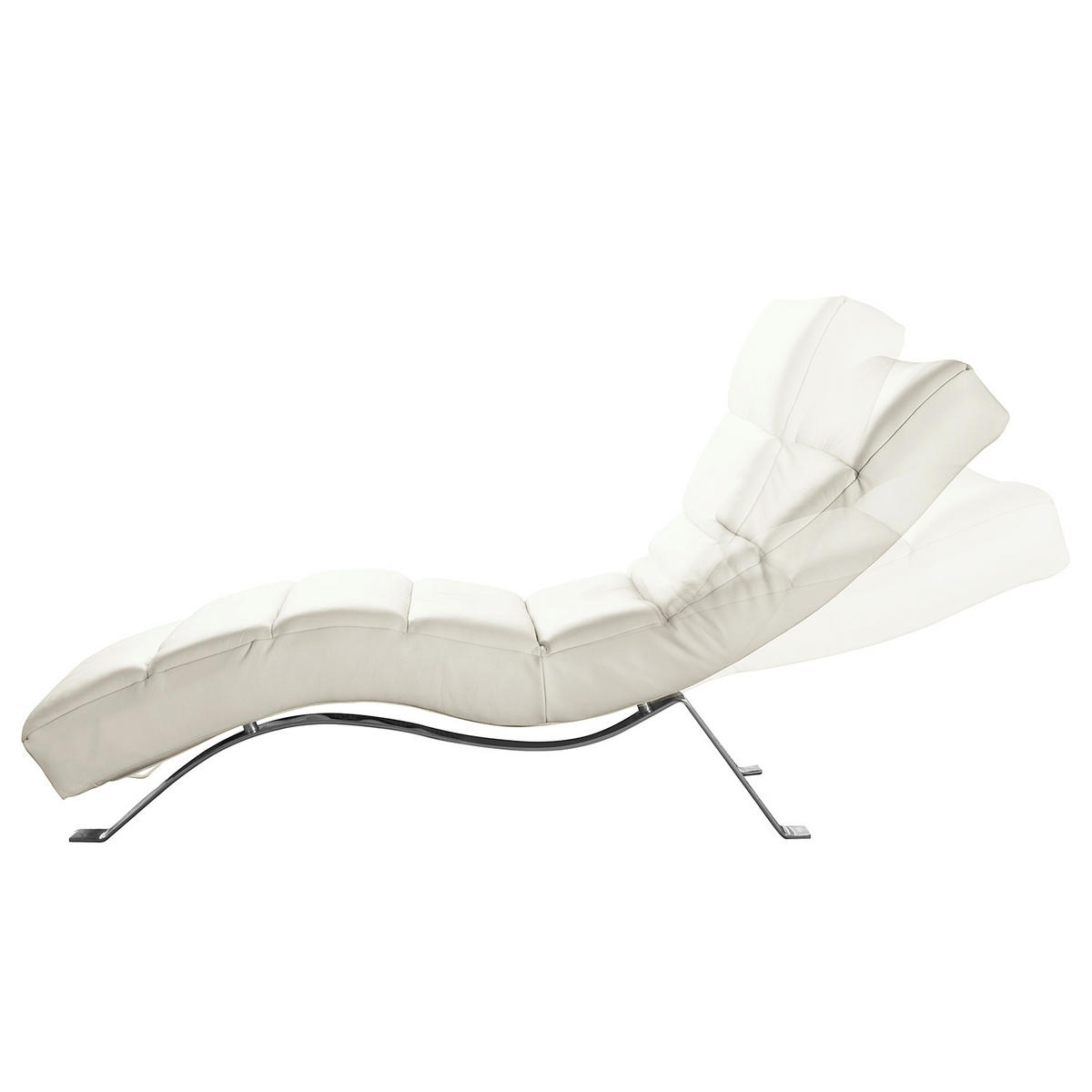 RELAXLIEGE Echtleder Weiß  - Silberfarben/Weiß, Design, Leder/Metall (65/65-95/171cm) - Livetastic