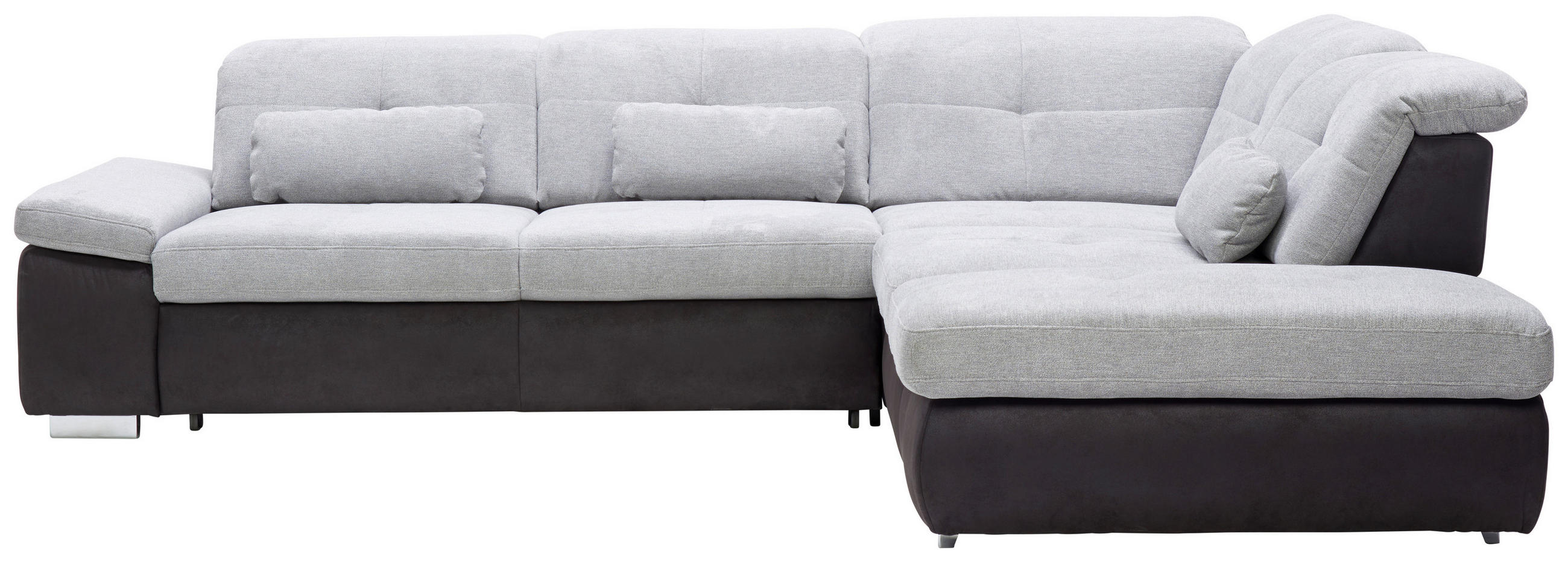 HÖRNSOFFA i chenille svart, aluminiumfärg  - kromfärg/aluminiumfärg, Design, metall/textil (312/260cm) - Beldomo Style