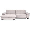 ECKSOFA in Webstoff Hellrosa  - Hellrosa/Schwarz, Design, Textil/Metall (180/265cm) - Carryhome