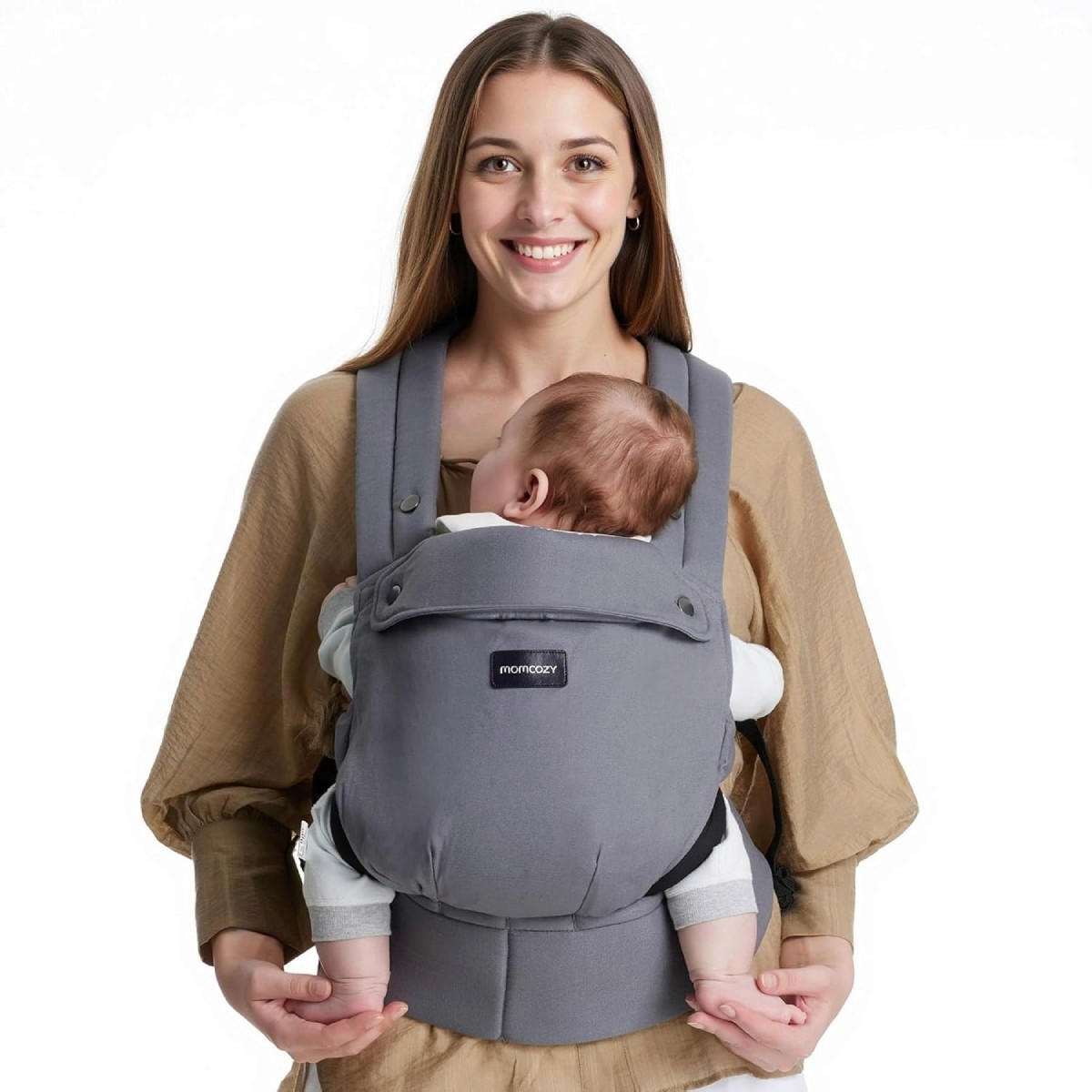 BABYTRAGE Baby Carrier Cotton  - Hellgrau, Basics, Textil (16/31/14,5cm) - Momcozy