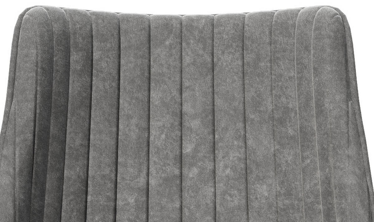 STUHL-SET 2 Stück  in Samt Textil  - Anthrazit/Schwarz, KONVENTIONELL, Textil/Metall (51/84/55cm) - Playboy