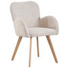 ARMLEHNSTUHL  in Bouclé, Teddystoff  - Eichefarben/Beige, MODERN, Textil/Metall (57/85/63cm) - MID.YOU