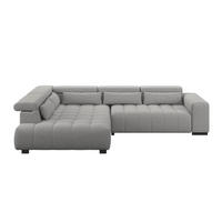 ECKSOFA Chenille, Struktur Dunkelgrau  - Dunkelgrau/Schwarz, Trend, Holz/Textil (226/311cm) - MID.YOU