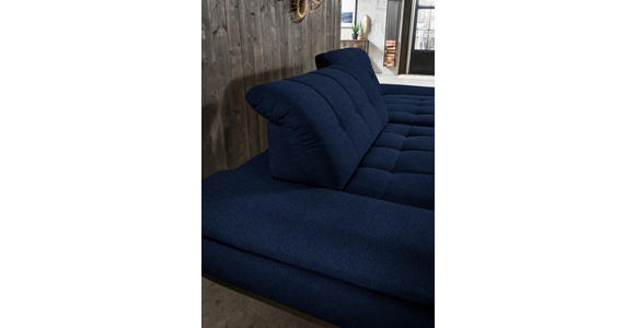 ECKSOFA in Mikrofaser Blau  - Blau/Schwarz, Design, Textil/Metall (290/198cm) - Xora