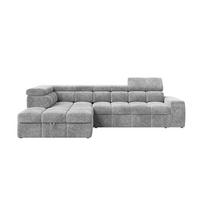 ECKSOFA  in Chenille Dunkelgrau  - Dunkelgrau/Schwarz, MODERN, Kunststoff/Textil (204/292cm) - Milino