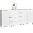 SIDEBOARD in 225/101/40,5 cm - Chromfarben/Weiß Hochglanz, Basics, Glas/Holzwerkstoff (225/101/40,5cm) - Voleo